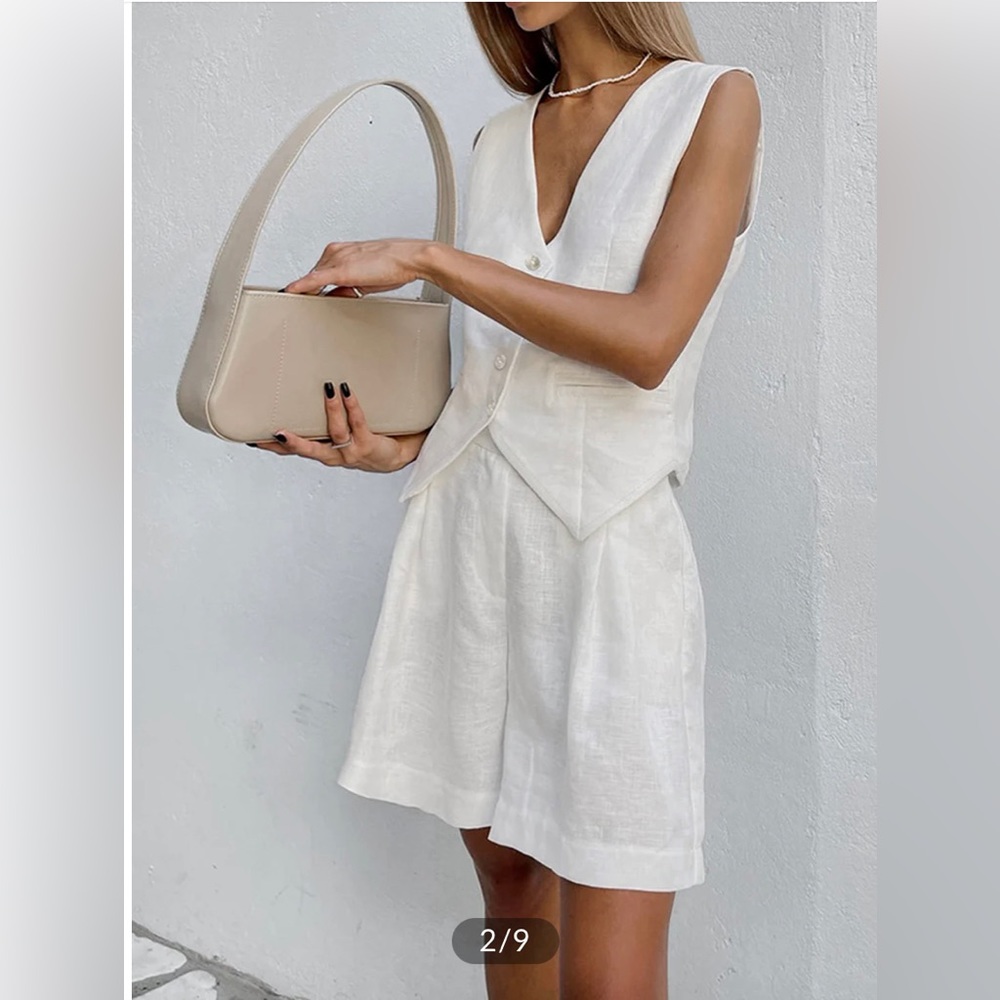 White Linen 2 Piece Set